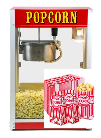 Popcorn Machine + 100 Popcorn Bags