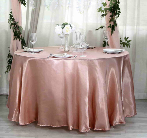 Dusty Pink Round Satin Tablecloths (120”)