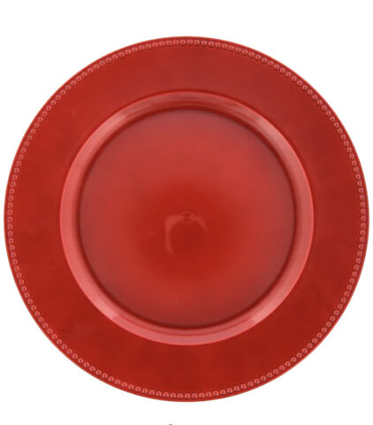 13” Red Beaded Charger Plates