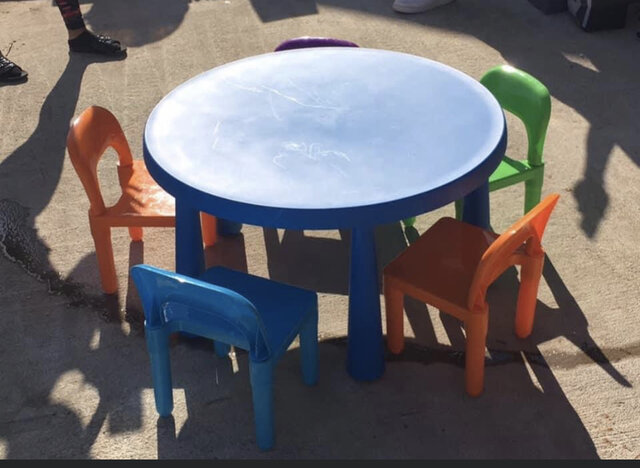 Children Blue Round Tables