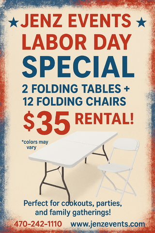 Labor day special $35 2 tables 12 chairs 