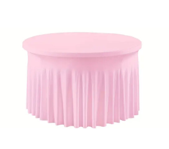 5’ Pink Spandex Fitted Round Tablecloth