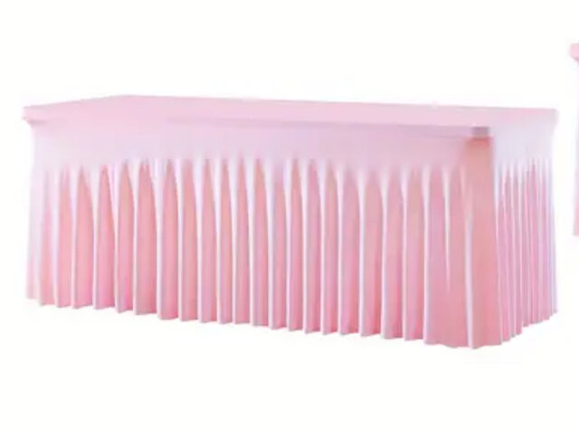 Pink 8ft Spandex Rectangle Fitted Tablecloth