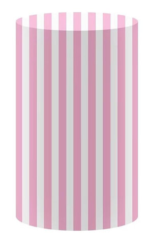 13”x24” Pink & White Stripe Spandex Cylinder Plinth