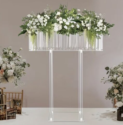 Acrylic Rectangle Chandelier Centerpiece 