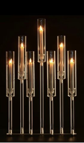 7 Arm Acrylic Candelabra (Candles Not Included)