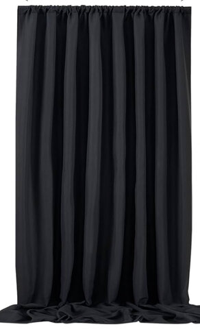 Black Polyester Backdrop Curtains 5’x10’
