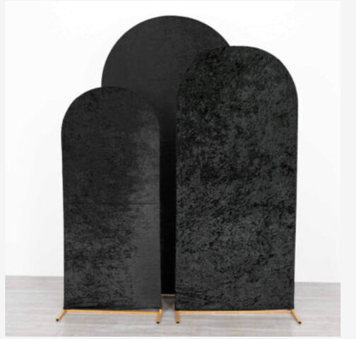 3 Pcs Black Velvet Chiara Wall Covers 5’ 6’ 7’