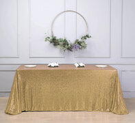 90”x156” Gold Sequins Rectangular Tablecloth