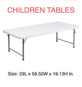 Children White Folding Rectangle Tables