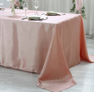 Dust Pink Rectangle Satin Tablecloth (90x156”) l
