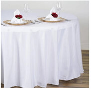 White Polyester Round (108”) Tablecloth
