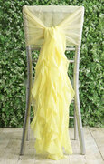 Yellow Chiffon Hoods With Ruffles Sashes