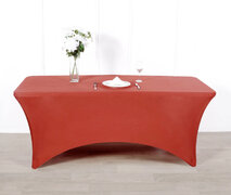 Red Rectangle Spandex Tablecloths 6ft