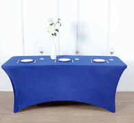 Royal Blue Rectangle Spandex Fitted Tablecloths (6’)