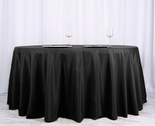 Black Round Polyester Tablecloths (120”)