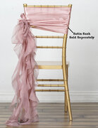 Dusty Rose Chiffon Curly Chair Sash (no satin sash)