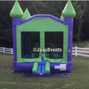 Commercial Purple and Green Bounce House