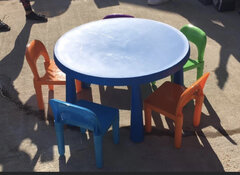 Children Blue Round Tables
