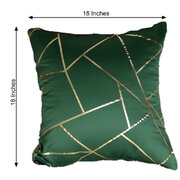 18” Hunter Green Satin Pillow Case with Gold