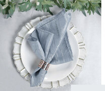 Dusty Blue Accordion Crinkle Napkins