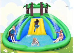 Children Safari Double Water Slide Pool/Ball Pit Area