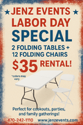 Labor day special $35 2 tables 12 chairs 