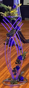 30” Silver Wrought Iron Flower Stand