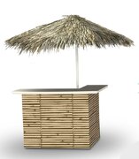 Portable Tiki Bar with cooler and shelves