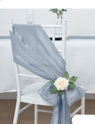 Dusty Blue Accordion Crinkle Chair Sash