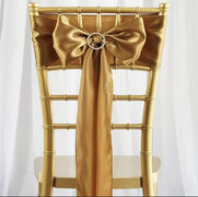Gold Satin Chair Sash