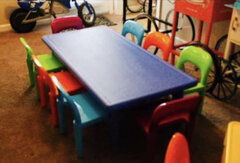 Children Blue Rectangle Tables