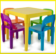 Children Toddlers Craft Square Tables with 4 Chairs