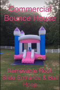 Commercial Big Pink Bounce House Slide