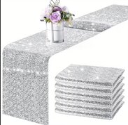 Silver Sequins Table Runner