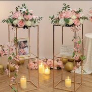 Set Of Gold 3 Shelf Stand 