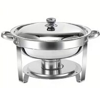 Silver Round Chafing Warming Tray Pan