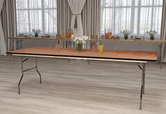 8’ Wooden  Folding Tables