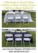 1 Folding Table, 6 Chairs & 1 Tablecloth Set