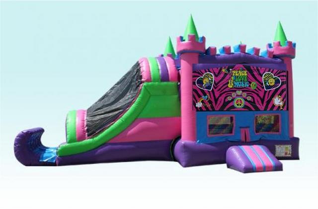 Peace, Love and Music Wet Party Palace Inflatable