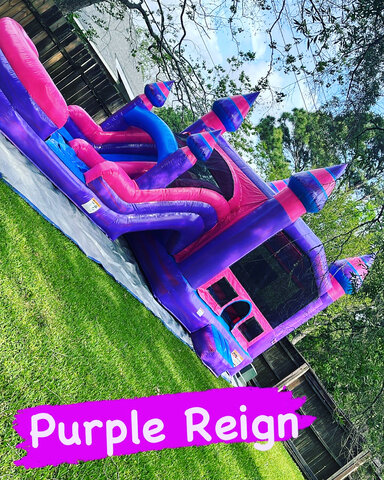 PURPLE REIGN BOUNCE HOUSE WITH DUAL SLIDE