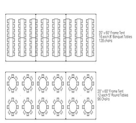 20x60 Commercial Frame Tent Rental | Jitterbug Party Rentals