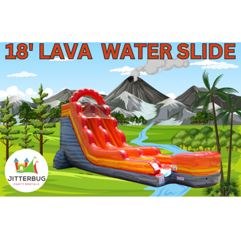 18 Foot Lava Single Lane Water Slide