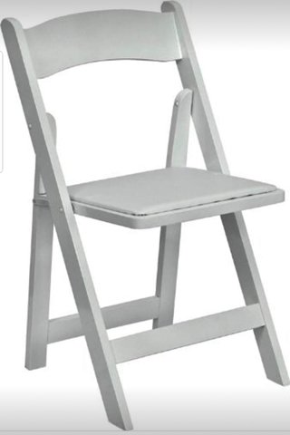 Chairs - White Resin padded Seat Folding