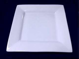 Whittier White Square Dinner Plate 10.5