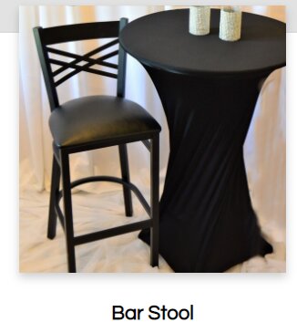 Chairs - Black padded high-top bar stool