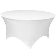 Linen - 48" Round Table Spandex Cover White