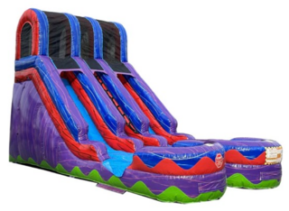 15 Ft Party Time Purple Dual Lane Water Slide