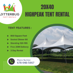 20x40 High Peak Frame Tent (64-80 Seated)