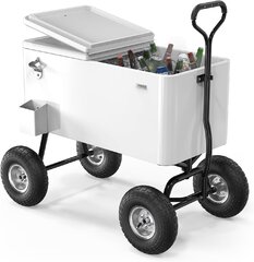 Cooler - 80 Quart Metal Rolling Beverage Cooler 